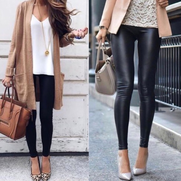 BRITTA-Skinny Stretch Vegan Leather Legging - Picture 4 of 9